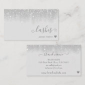 Hübsche weiße Tropfen Silberner Glitzer Regenfälle Visitenkarte (Vorne/Hinten)