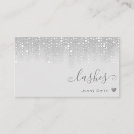 Hübsche weiße Tropfen Silberner Glitzer Regenfälle Visitenkarte