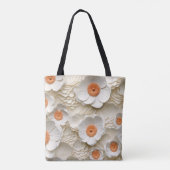HÜBSCHE WEISSE UND PEACH 3D SEHEN ANEMONPOPPIEN TASCHE (Rückseite)