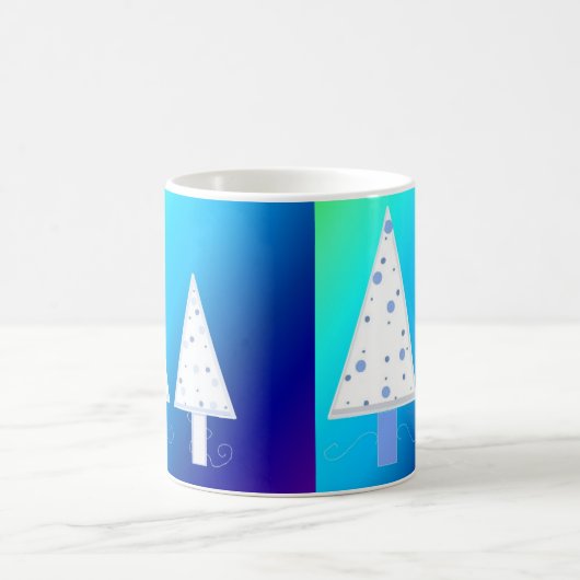 Hübsche weiße Weihnachtsbäume Kaffeetasse (Mittel)