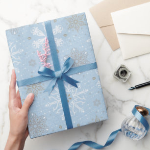 Hübsche weiße Weihnachtsschneeflocken-Geschenkpa Geschenkpapier