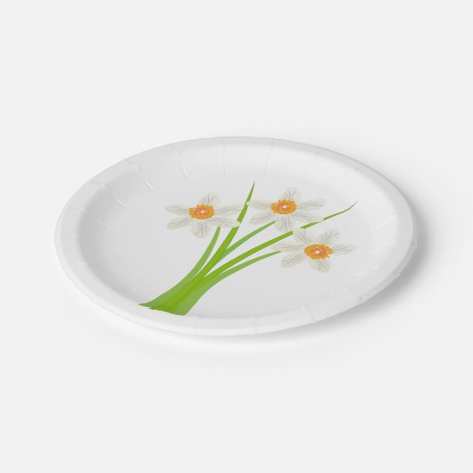 Hübsche Weißtrockner Blumengarten Party Pappteller (Schrägansicht)