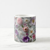 Hübsche whimsical 3D-Wildblume in rosa und Lila Kaffeetasse (Mittel)
