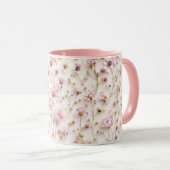 Hübsche whimsical 3D-Wildblume in rosa und lila Tasse (VorderseiteRechts)