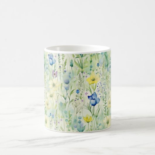 Hübsche Whimsical Boho Wildblume Floral Pastell Kaffeetasse (Mittel)