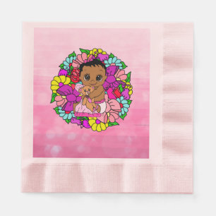 Hübsche whimsical Floral Girl's Baby Shower Ethnic Serviette