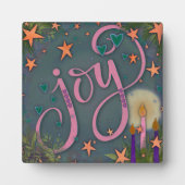 Hübsche Whimsical Joy Advent Candle Easel Fotoplatte (Vorderseite)