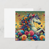 Hübsche Whimsikfarbene Blume und Weißpferd (Vorne/Hinten)