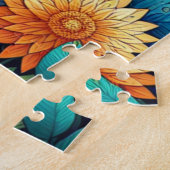 Hübsche Whimsikfarbene Blume und Weißpferd Puzzle (Seite)