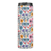 Hübsche Whimsikfarbige Blume Mit Monogramm Thermosbecher (Rückseite)