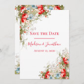 Hübsche Whimsy Wild Blume Script Wedding Save The Date (Vorne/Hinten)