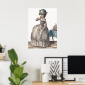 Hübsche White Antique Regency Fashion Poster (Heimbüro)