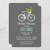 Hübsche White Bicycle Bridal Dusche Einladung (Vorne/Hinten)