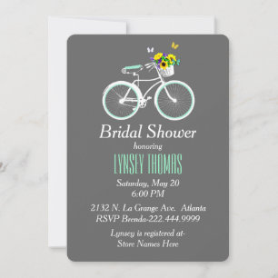 Hübsche White Bicycle Bridal Dusche Einladung