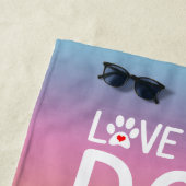 Hübsche White Boxer Dog Liebe ist ein Hund Strandtuch (Beispiel)