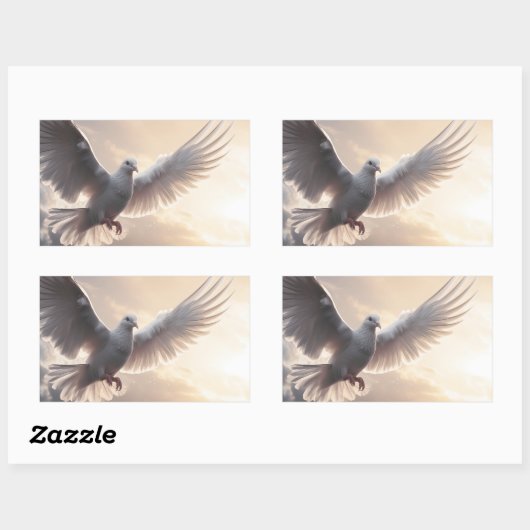 Hübsche White Peace Dove Rechteckiger Aufkleber (Blatt)