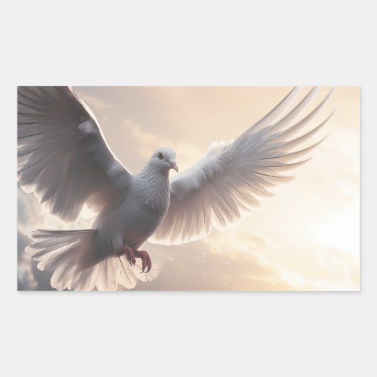 Hübsche White Peace Dove Rechteckiger Aufkleber (Vorderseite)