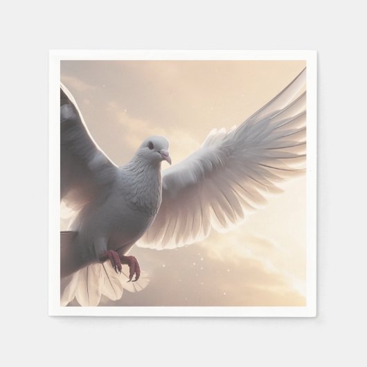 Hübsche White Peace Dove Serviette (Vorderseite)