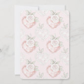 Hübsche White Roses Lace Hearts Wedding Einladung (Rückseite)