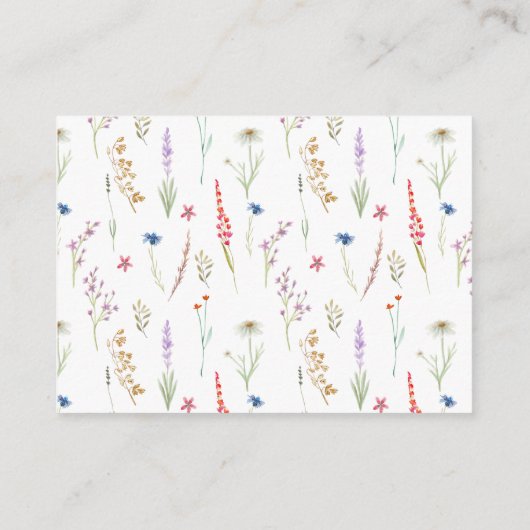 Hübsche Wildblume Begleitkarte (Rückseite)
