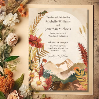 Hübsche Wildblume Boho Einladung