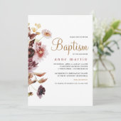 Hübsche Wildblume Bouquet Girls Blumentaufe Einladung (Stehend Vorderseite)