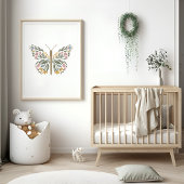 Hübsche Wildblume Butterfly Art Print Poster