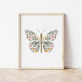 Hübsche Wildblume Butterfly Art Print Poster