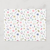 Hübsche Wildblume Einhorn Feiertagspostkarte (Rückseite)