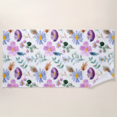 Hübsche Wildblume Farbige Wasserfarbe für den Somm Strandtuch (Vorderseite)