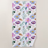 Hübsche Wildblume Farbige Wasserfarbe für den Somm Strandtuch (Vorderseite)