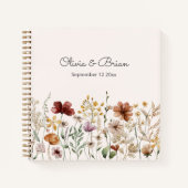 Hübsche Wildblume Floral Boho Gästebuch Notizblock (Vorderseite)