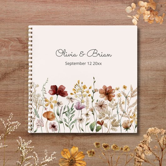 Hübsche Wildblume Floral Boho Gästebuch Notizblock