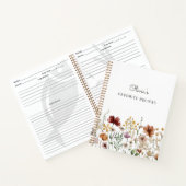 Hübsche Wildblume Floral Wasserfarbe Rezept Buch (Innenseite)