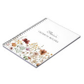 Hübsche Wildblume Floral Wasserfarbe Rezept Notizblock (Linke Seite)