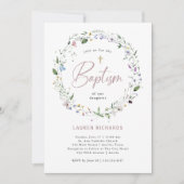 Hübsche Wildblume | Foto Back Baptisc Einladung (Vorderseite)