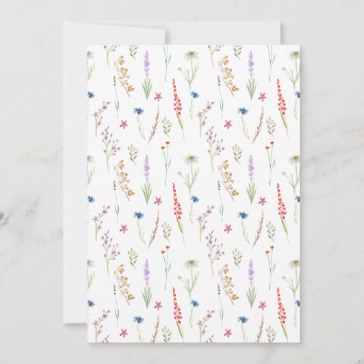 Hübsche Wildblume für Hochzeitsfeiern Einladung (Rückseite)