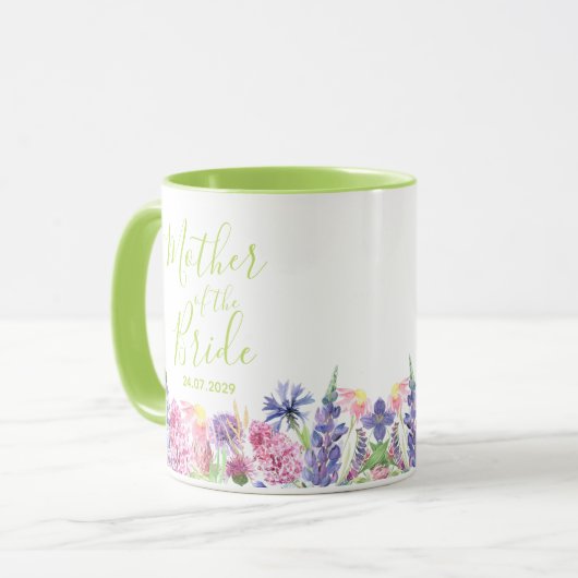 Hübsche Wildblume Garden Mutter der Braut Tasse (Vorderseite Links)