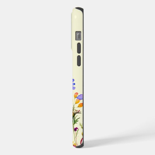 Hübsche Wildblume Garten Mit Monogramm iPhone Hülle (Linke Seite)