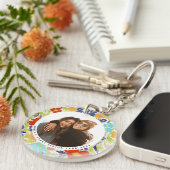 Hübsche Wildblume im runden Foto mit Text Schlüsselanhänger (Vorderseite rechts)