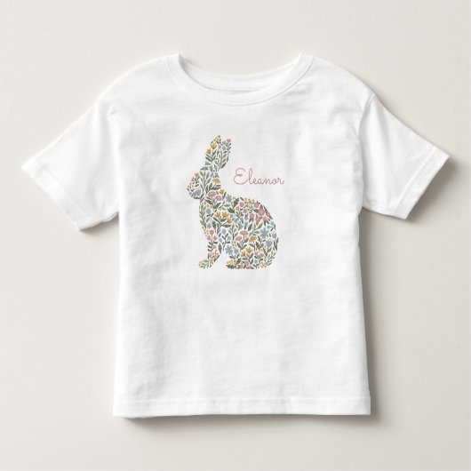Hübsche Wildblume Kaninchen Osterfrühlingsname Kleinkind T-shirt (Vorderseite)