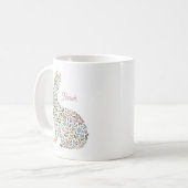 Hübsche Wildblume Kaninchen Personalisiert Ostern Kaffeetasse (Vorderseite Links)