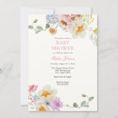 Hübsche Wildblume Kinderdusche Einladung (Vorderseite)