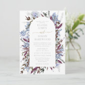 Hübsche Wildblume lila blau Einladung (Stehend Vorderseite)