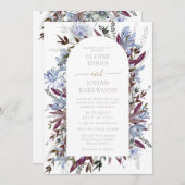 Hübsche Wildblume lila blau Einladung (Vorne/Hinten)