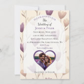 Hübsche Wildblume Lila Botanische Hochzeit Einladung (Vorderseite)