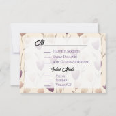 Hübsche Wildblume Lila Botanische Hochzeit RSVP Karte (Rückseite)