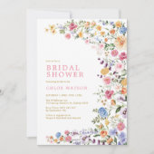 Hübsche Wildblume Meadow Brautparty Einladung (Vorderseite)