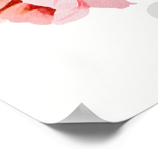 Hübsche Wildblume Pink Bow Babydusche Empfang Poster (Ecke)