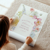 Hübsche Wildblume Pink Bow Brautparty Willkommen Poster